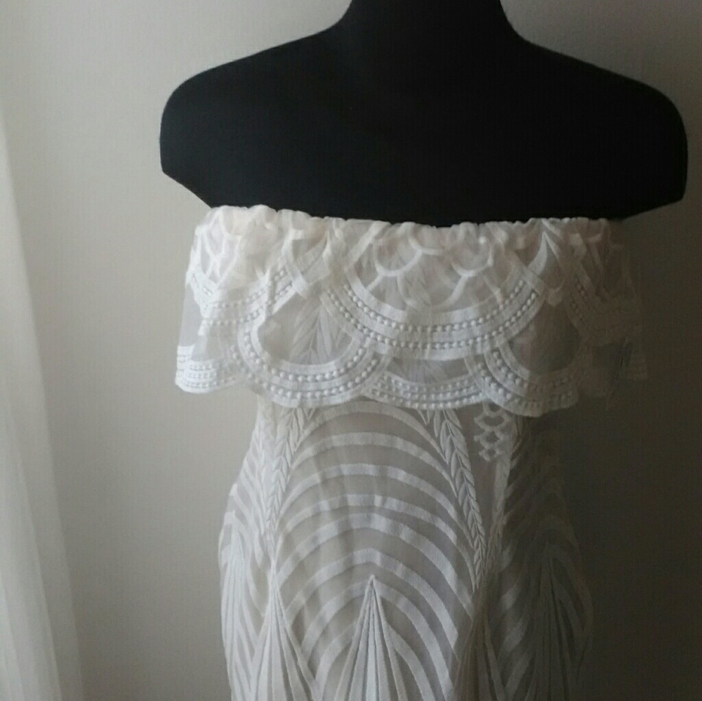 Flirty Lace Strapless  Mini  dress